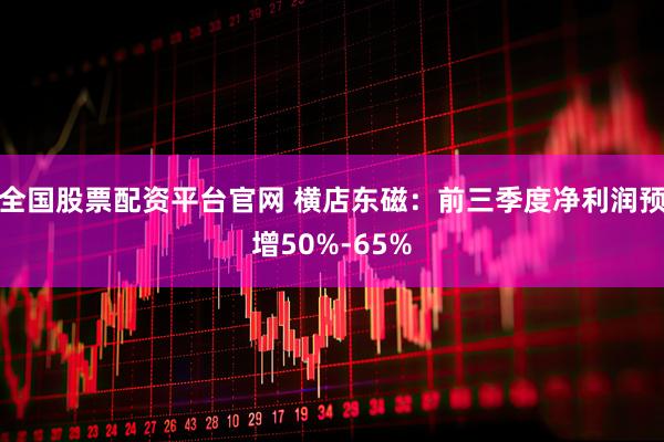 全国股票配资平台官网 横店东磁：前三季度净利润预增50%-65%